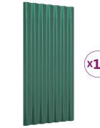 vidaXL Strešné panely 12 ks pozinkovaná oceľ zelená 80x36 cm