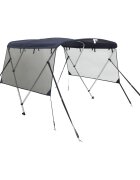 vidaXL Strieška Bimini s 3 oblúkmi a sieť. stenami 183x(154-167)x137cm
