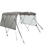 vidaXL Strieška Bimini s 3 oblúkmi a sieť. stenami 183x(170-182)x137cm