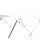 vidaXL Strieška Bimini so 4 oblúkmi biela 243x(230-244)x137 cm