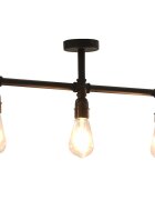 vidaXL Stropná lampa čierna 3 x E27 žiarovky