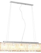 vidaXL Stropná lampa s krištáľovými korálkami strieborná 104 cm E14