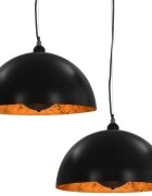 vidaXL Stropné svietidlá 2 ks čierne a zlaté polguľové 40 cm E27