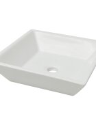 vidaXL Štvorcové keramické umývadlo biele 41.5x41.5x12 cm
