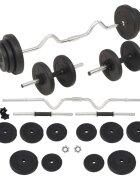 vidaXL Súprava činiek barbell a dumbbell 30 kg