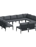 vidaXL Súprava záhradných pohoviek 11 ks Čierna Oceľ