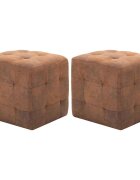 vidaXL Taburetky 2 ks hnedé 30x30x30 cm umelá semišová koža