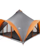 vidaXL Tipi stan 6.0-miestny Šedá a oranžová Polyester a oceľ