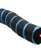 vidaXL Tunel pre mačky v tvare S čierno-modrý 122 cm Polyester