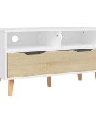 vidaXL TV skrinka biela a dub sonoma 90x40x485 cm kompozitné drevo