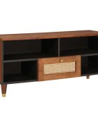 vidaXL TV skrinka Hnedá 100 x 335 x 46 cm Masívne mango drevo