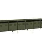 vidaXL TV skrinka olivovozelená 202x39x435 cm oceľ valcovaná studena
