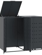 vidaXL Úložisko na 2 koše na kolieskach antracitové 138x79x117 cm oceľ