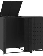 vidaXL Úložisko na 2 koše na kolieskach čierne 138x79x117 cm oceľ