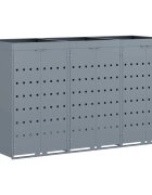 vidaXL Úložisko na 3 koše Wheelie Svetlosivá 204 x 775 x 1215 cm