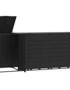 vidaXL Úložisko na 4 koše na kolieskach čierne 276x79x117 cm oceľ