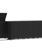 vidaXL Úložisko na 5 koše na kolieskach čierne 345x79x117 cm oceľ