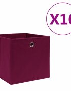 vidaXL Úložné boxy 10 ks netkaná textília 28x28x28 cm tmavočervené