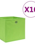 vidaXL Úložné boxy 10 ks netkaná textília 28x28x28 cm zelené