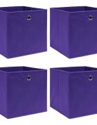 vidaXL Úložné boxy 4 ks fialové 32x32x32 cm látka