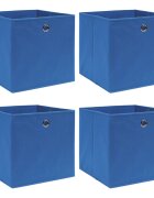 vidaXL Úložné boxy 4 ks modré 32x32x32 cm látkové