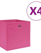 vidaXL Úložné boxy 4 ks netkaná textília 28x28x28 cm ružové