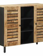 vidaXL Úložné skrine Prírodná 90 x 33 x 75 cm Masívne mango drevo