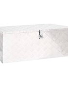 vidaXL Úložný box strieborný 100x55x37 cm hliník