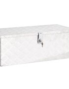 vidaXL Úložný box strieborný 80x39x30 cm hliník