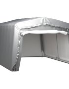 vidaXL Úložný stan 370x370 cm oceľový sivý