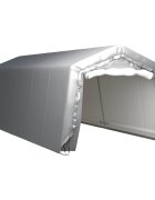 vidaXL Úložný stan 370x750 cm oceľový sivý