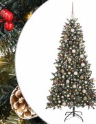 vidaXL Umelý vianočný stromček Zelená 210 cm PVC plast a oceľ