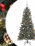 vidaXL Umelý vianočný stromček Zelená 210 cm PVC plast a oceľ