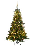 vidaXL Umelý výklopný vianočný stromček 300 LED a sada gúľ 240 cm