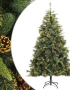 vidaXL Umelý výklopný vianočný stromček so šiškami 240 cm