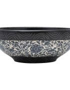 vidaXL Umývadlo na dosku čierno-modré okrúhle Φ41x14 cm keramické