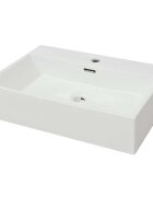 vidaXL Umývadlo s otvorom na batériu keramika biele 605x425x145cm