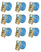 vidaXL Upínacie popruhy s račňou 10 ks 2 tony 6mx38mm modré