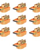 vidaXL Upínacie popruhy s račňou 10 ks 2 tony 8mx50mm oranžové