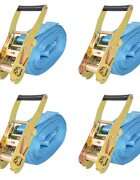 vidaXL Upínacie popruhy s račňou 4 ks 4 tony 8mx50mm modré