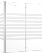 vidaXL Vaňová zástena 120x68x130 cm tvrdené sklo pruhovaná