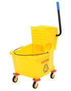 vidaXL Vedro na mop so žmýkačkou a kolieskami žlté 36 l polypropylén