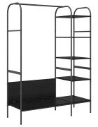 vidaXL Vešiak na oblečenie Čierna 120 x 44 x 160 cm Kompozitné drevo
