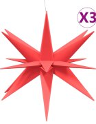 vidaXL Vianočné svetlá s LED 3 ks skladacie červené 100 cm