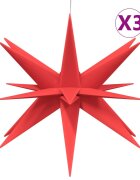 vidaXL Vianočné svetlá s LED 3 ks skladacie červené 57 cm