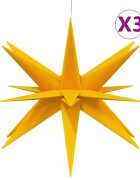 vidaXL Vianočné svetlá s LED 3 ks skladacie žlté 57 cm