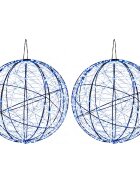 vidaXL Vianočný špic 2 ks 1000 LED Modrá Priemer 40 x 42 cm