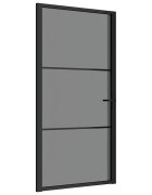 vidaXL Vnútorné dvere 1025x2015 cm čierne ESG sklo a hliník