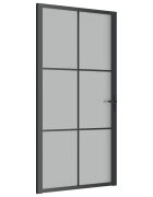 vidaXL Vnútorné dvere 1025x2015 cm čierne matné sklo a hliník