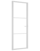vidaXL Vnútorné dvere 76x2015 cm biele ESG sklo a hliník